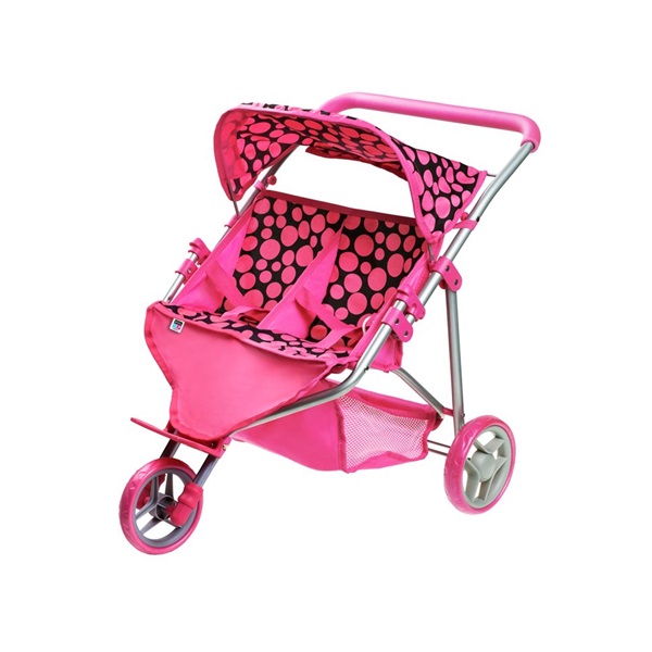 Sports stroller for 2 dolls PlayTo Klaudia pink