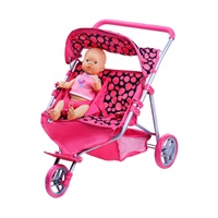 Sports stroller for 2 dolls PlayTo Klaudia pink