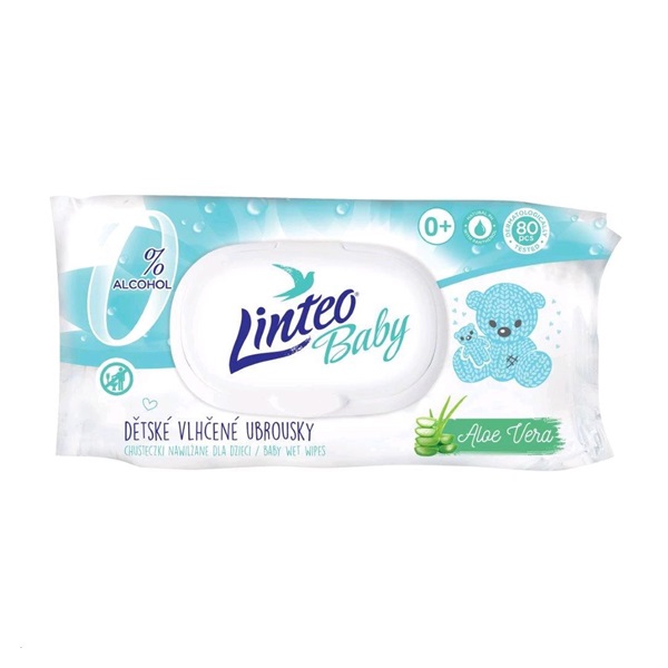 Linteo Baby Wet Wipes with Aloe Vera 80 pcs