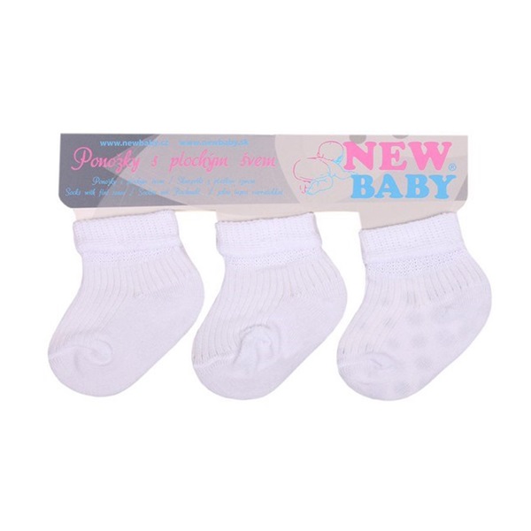 Baby striped socks New Baby white - 3pcs, size 56 (0-3m)