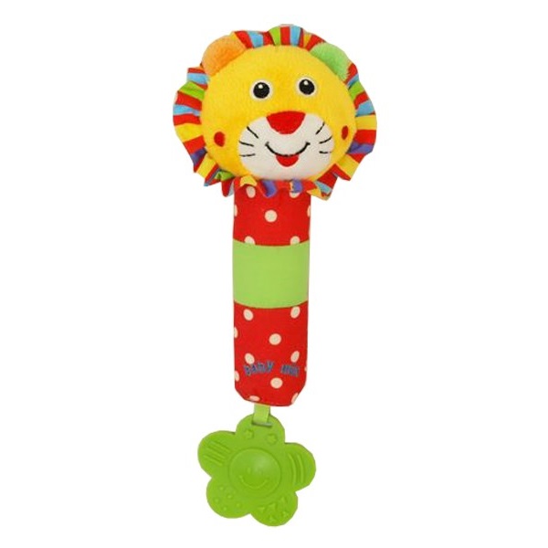 Baby Mix lion squeaky plush toy with rattle