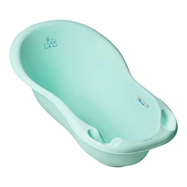 Anatomical bathtub with drain 102 cm LUX Bunny mint