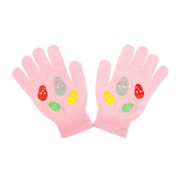 Baby winter gloves New Baby Girl light pink, size 122 (6-7 years)