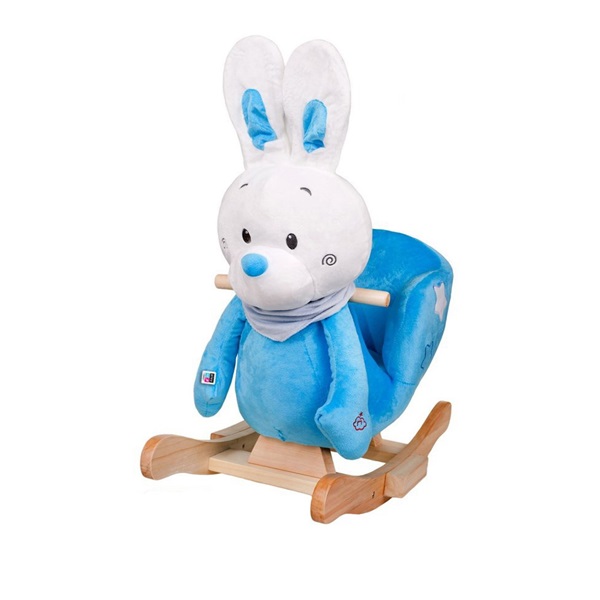 Rocking toy with melody PlayTo rabbit blue