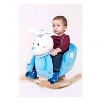 Rocking toy with melody PlayTo rabbit blue