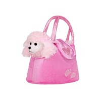 PlayTo Plush Toy Dog in a Purse Pink