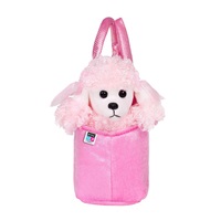 PlayTo Plush Toy Dog in a Purse Pink