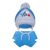 Winter baby hat with scarf New Baby doggy dark blue, size 104 (3-4y)