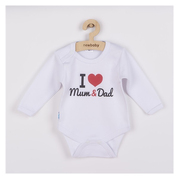 Printed body New Baby I Love Mum and Dad, size 56 (0-3m)