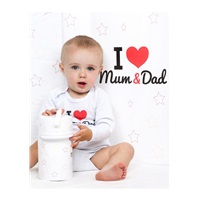 Printed body New Baby I Love Mum and Dad, size 50