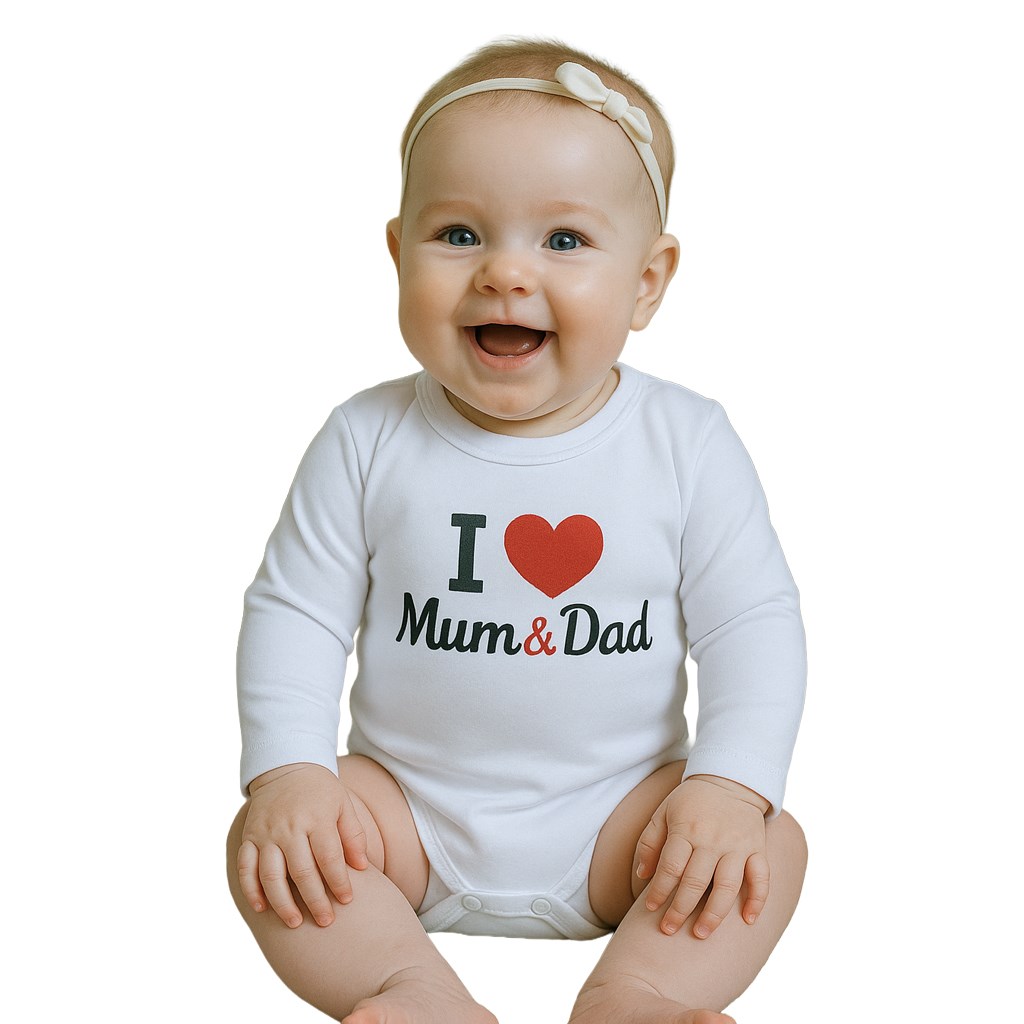 Art Hustle Body Neonato 'Me And My Mummy Love Daddy' - 100% Cotone Morbido, Con Automatici, Regalo Festa Del Papà