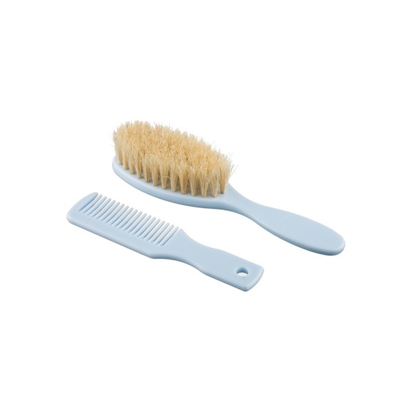 Brush and comb with natural hair Akuku blue