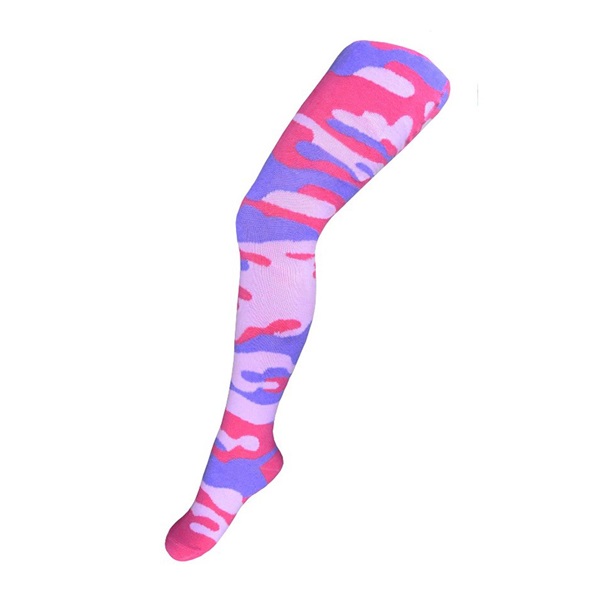 New Baby cotton tights with camouflage pattern pink-purple, size 104 (3-4y)