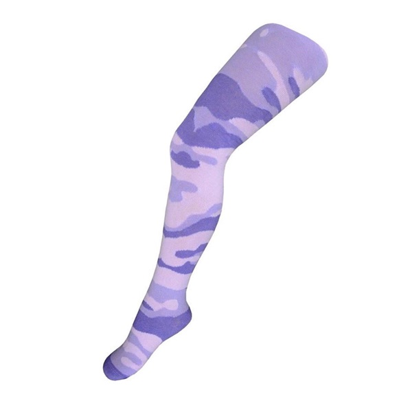 Cotton Tights New Baby with camouflage pattern light pink-purple, size 116 (5-6 years)