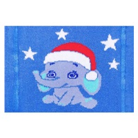 Christmas cotton tights New Baby blue with elephant, size 68 (4-6m)