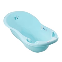 Anatomical bathtub with drain 102 cm LUX Puppy and Cat blue