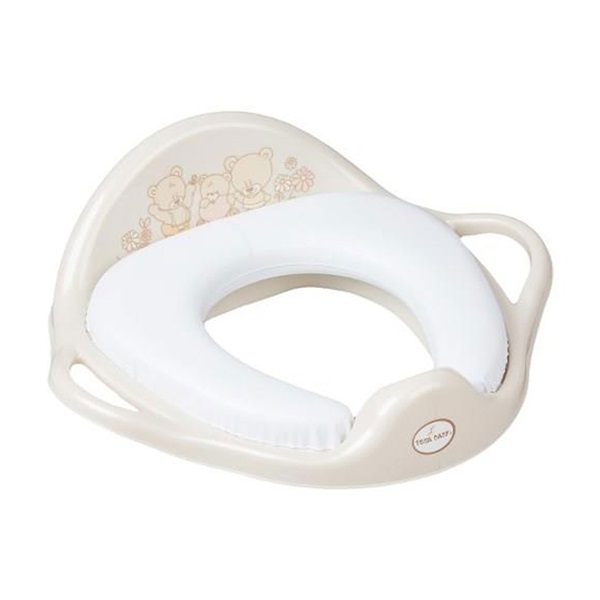 Baby toilet seat soft Bears beige