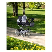 Baby Retro Stroller for dolls 2in1 New Baby Natálka white-black