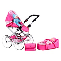 Baby Retro Stroller for dolls 2in1 New Baby Natálka pink