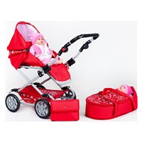 New Baby Monika Red 2in1 Baby Stroller for Dolls