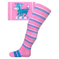 Cotton Tights New Baby with ABS Pink Zebra with Stripes, size 104 (3-4y)