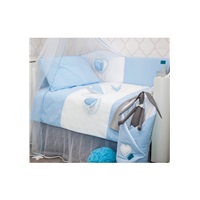 5-part bed linen Belisima Three hearts 100/135 white-blue