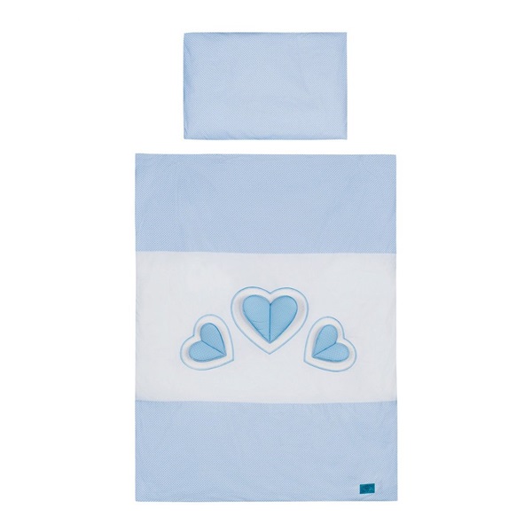 6-part bed linen Belisima Three hearts 100/135 white-blue