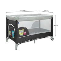 Baby Mix Owl travel cot dark grey