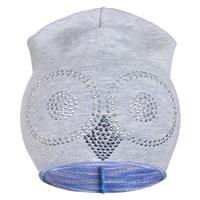 Spring cap New Baby owl grey-purple, size 86/92