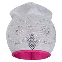 Spring cap New Baby owl grey-pink, size 86/92