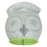 Spring cap New Baby owl grey-green, size 86/92