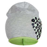 Spring cap New Baby heart grey-green, size 86/92