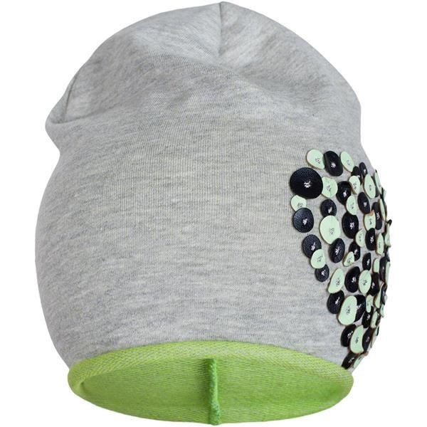 Spring cap New Baby heart grey-green, size 86/92