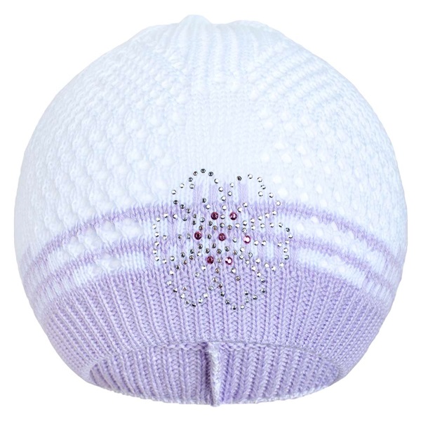 Knitted hat New Baby flower purple, size 104 (3-4y)