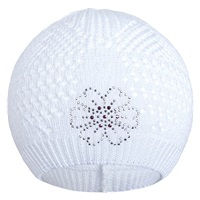 Knitted cap New Baby flower white, size 104 (3-4y)