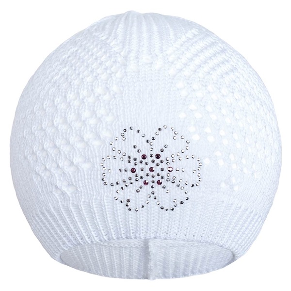 Knitted cap New Baby flower white, size 104 (3-4y)