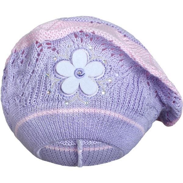 Knitted cap-baret New Baby purple, size 104 (3-4y)