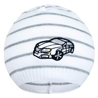 New Baby spring cap with car white-dark grey, size 86/92