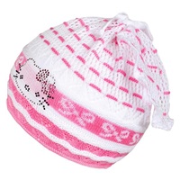 Knitted cap-scarf New Baby kitty pink, size 104 (3-4y)