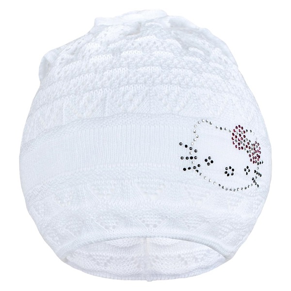 Knitted cap-scarf New Baby kitty white, size 104 (3-4y)