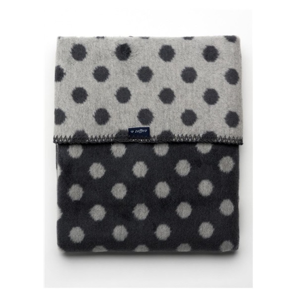 Baby cotton blanket Womar Polka dots 75x100 graphite grey