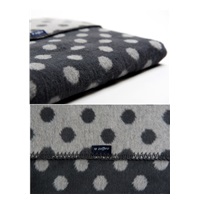 Baby cotton blanket Womar Polka dots 75x100 graphite grey