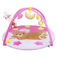 Play blanket with melody PlayTo sleeping teddy bear pink