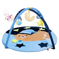 Play blanket with melody PlayTo sleeping teddy bear blue