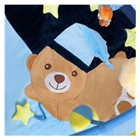 Play blanket with melody PlayTo sleeping teddy bear blue