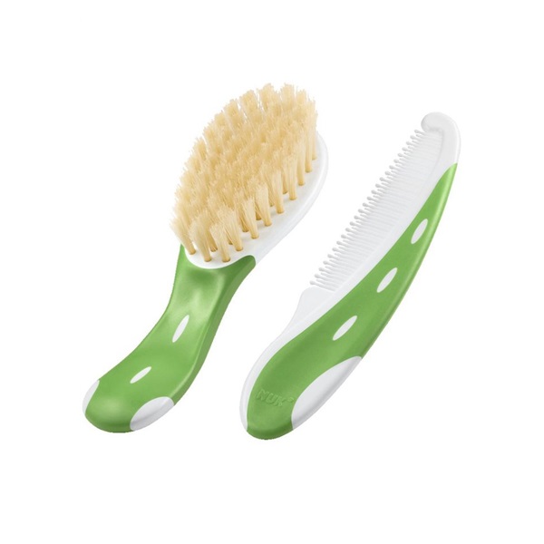 Nuk hair brush and comb green