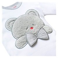 Luxury New Baby Honey Bear long sleeve baby bodysuit with 3D application, size 62 (3-6m)