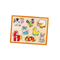 Children's wooden puzzle with handles Viga Farm