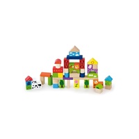 Wooden blocks for children Viga Farm 50 pieces