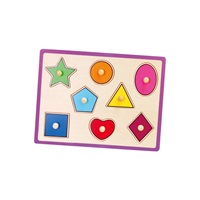 Children's wooden puzzle with handles Viga geometric shapes